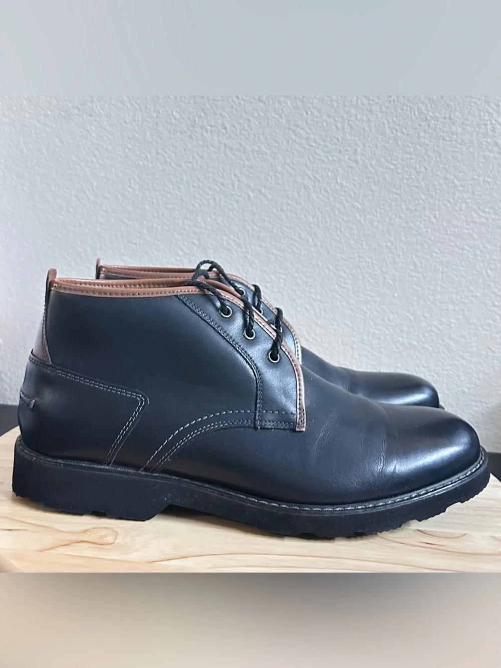 Florsheim Casey Chukka Boot 13255 Mens Black Leather Lace Up Dress Boot 9.5D